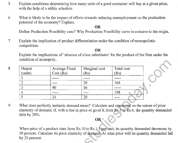 CBSE Class 12 Economics Sample Paper 2021 Set B Solved